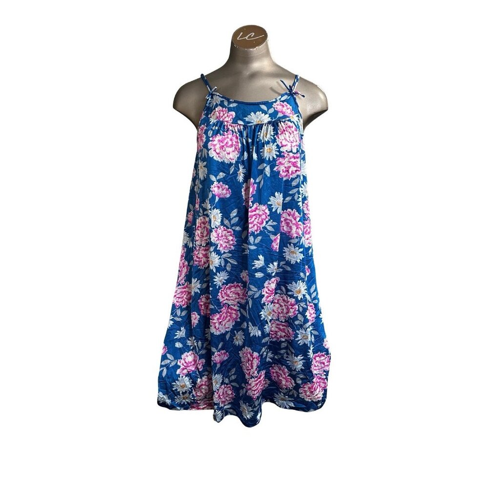 Vintage 1970s Babydoll Floral Nightie Top Dress- Large - Picture 1 of 4